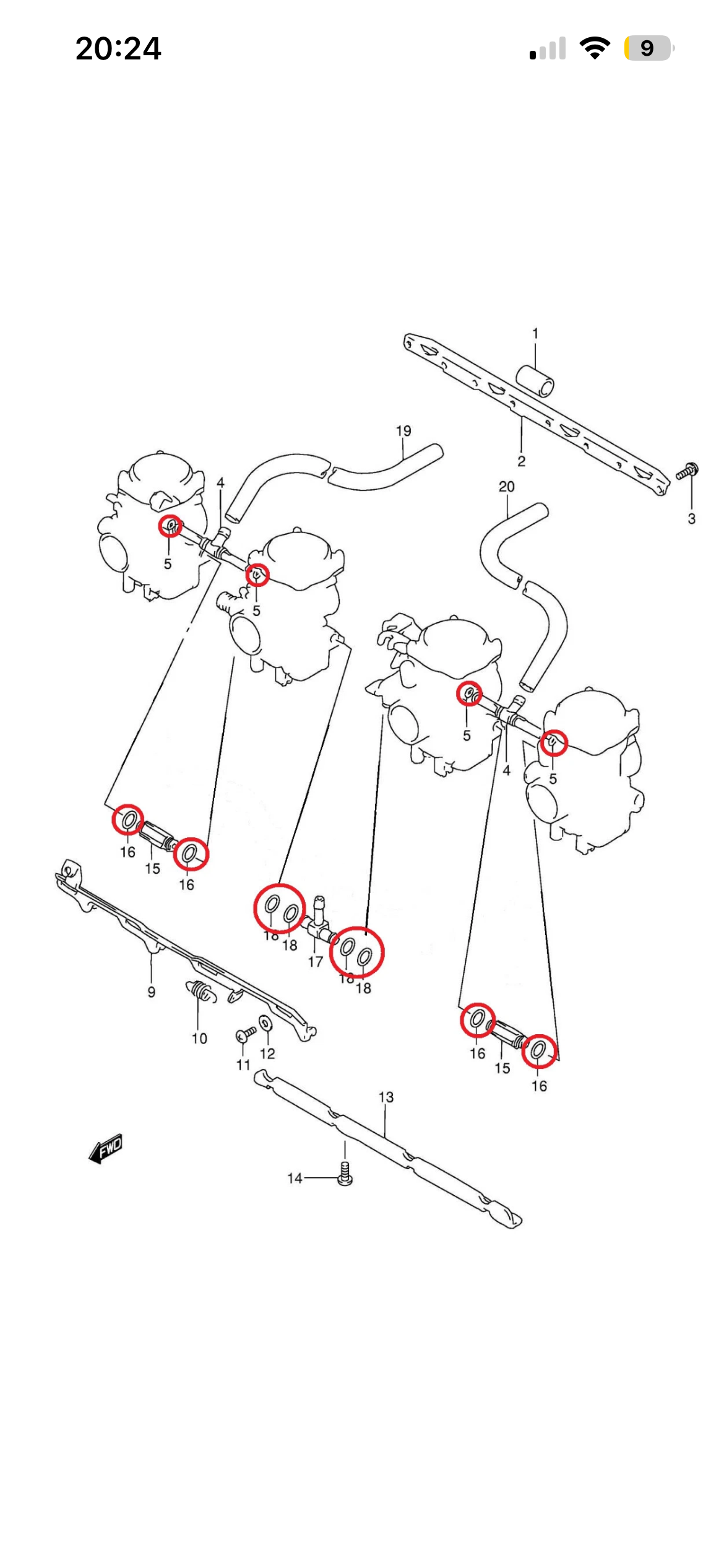 TCS Suzuki Bandit GSF600 Carburettor Seal Kit